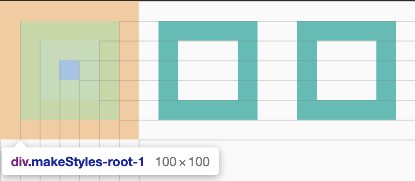 3 boxes in a row where their box-sizing is set to border-box