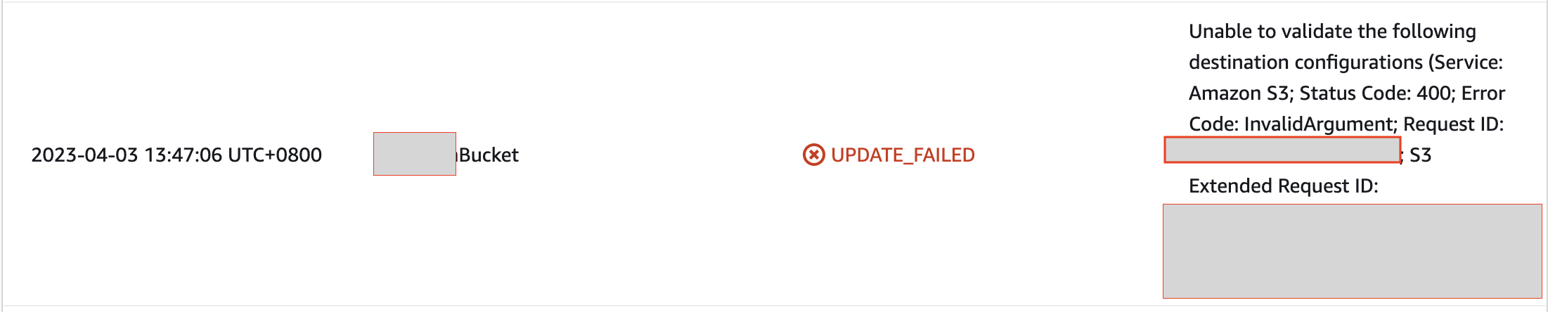 Avoid "Unable to validate the following destination configurations" Error